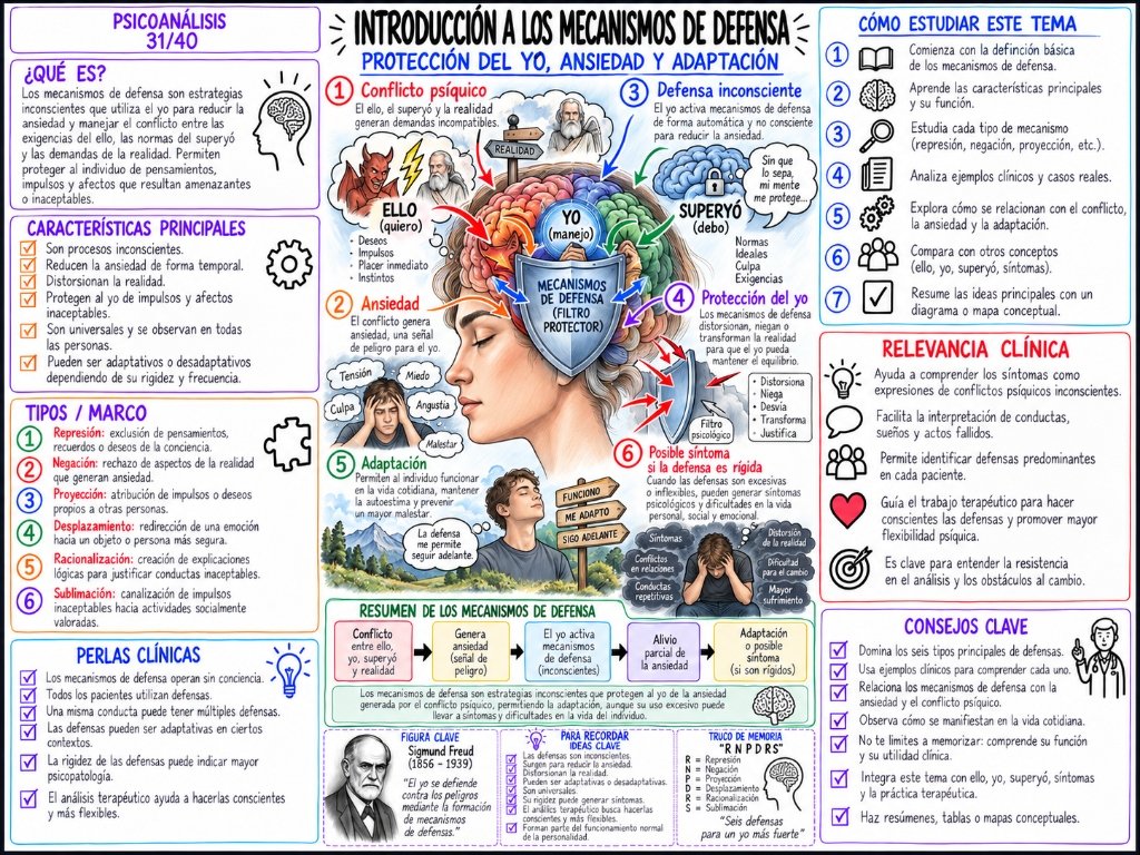 Introducción a los Mecanismos de Defensa 31/40: Protección del Yo, Ansiedad y Adaptación