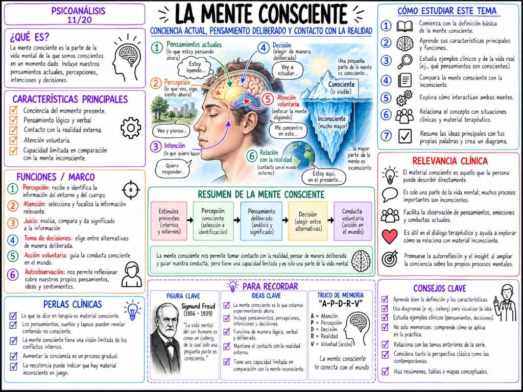 La Mente Consciente 11/20: Conciencia Actual y Contacto con la Realidad