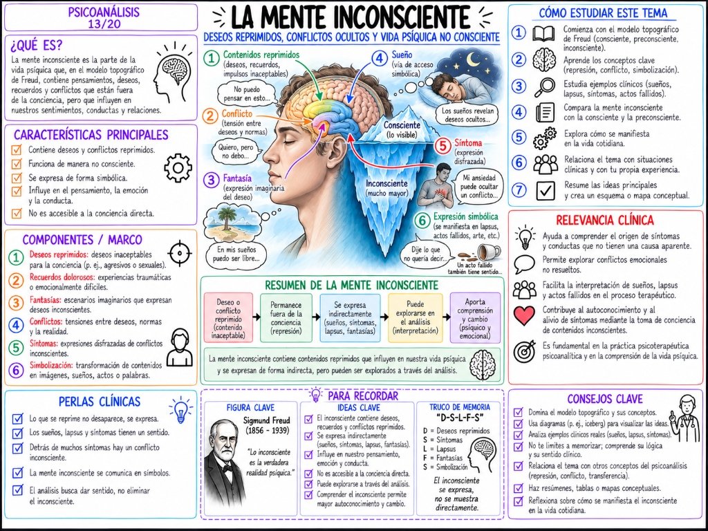 La Mente Inconsciente 13/20: Deseos Reprimidos, Conflictos Ocultos y Vida Psíquica