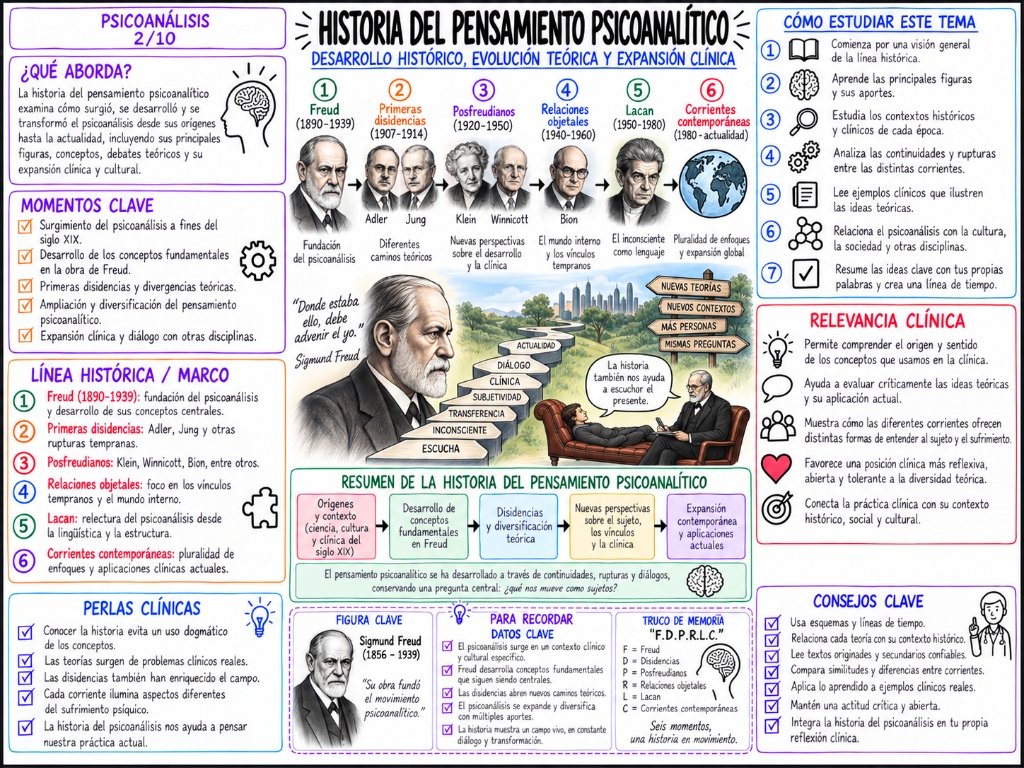 Historia del Pensamiento Psicoanalítico 2/10: Desarrollo Histórico y Expansión Clínica