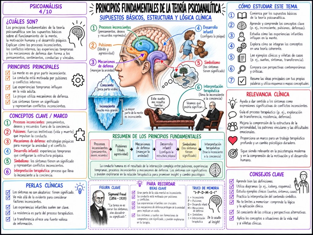 Principios Fundamentales de la Teoría Psicoanalítica 4/10: Supuestos Básicos y Lógica Clínica