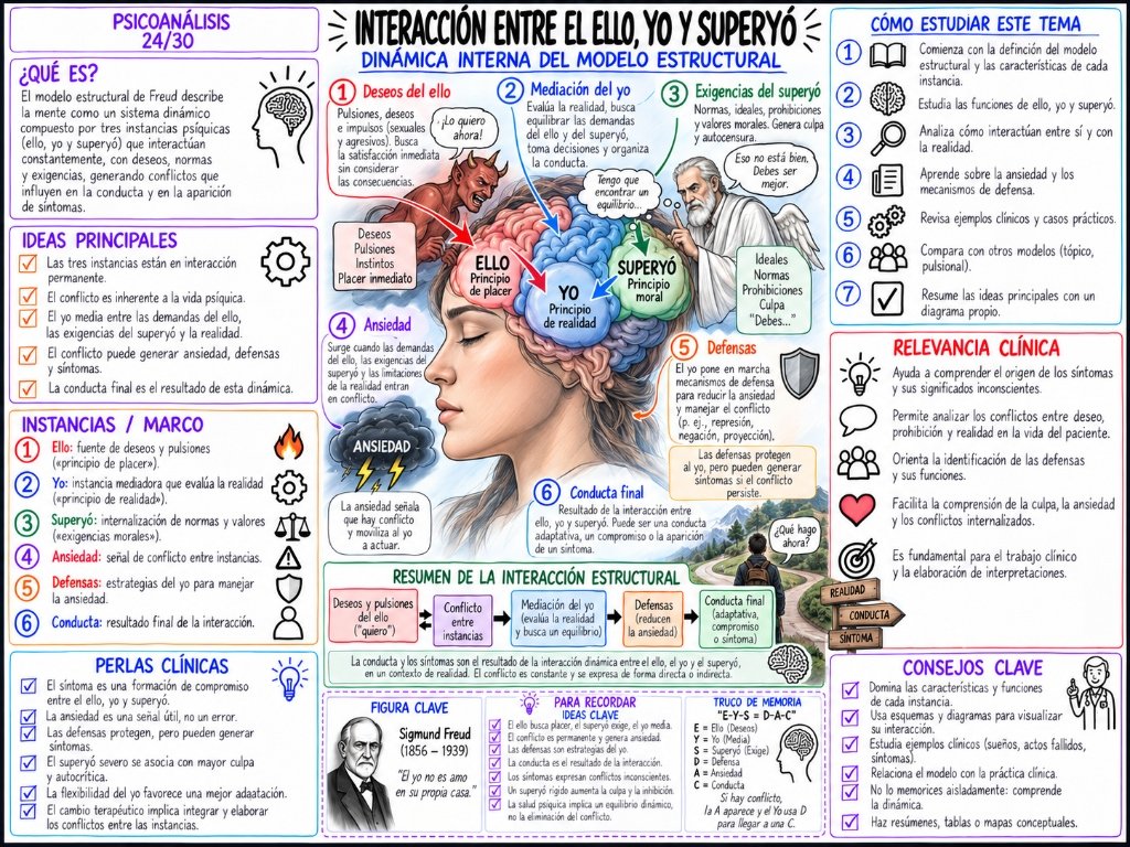 Interacción entre El Ello, Yo y Superyó 24/30: Dinámica Interna del Modelo Estructural